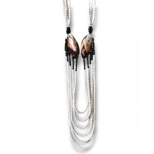 Tribal Multi-Strand Necklace – Natural Shell & Bone Handmade Bohemian